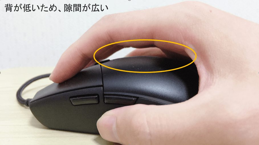 G Pro Gaming Mouseを手に持った所